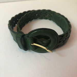 Vintage Abercrombie S green leather braided belt